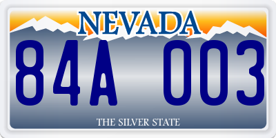 NV license plate 84A003