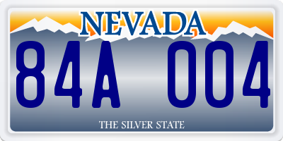 NV license plate 84A004