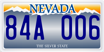 NV license plate 84A006