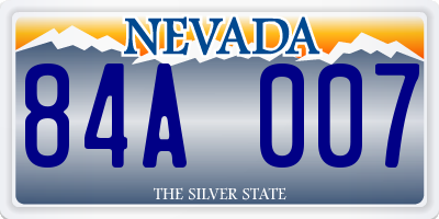 NV license plate 84A007