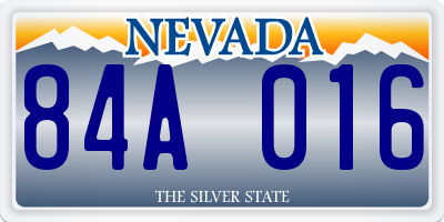 NV license plate 84A016