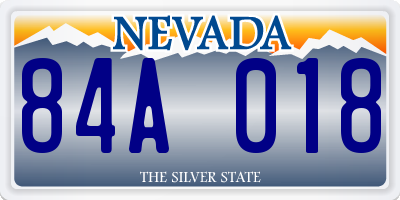 NV license plate 84A018