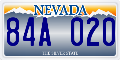 NV license plate 84A020