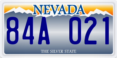 NV license plate 84A021
