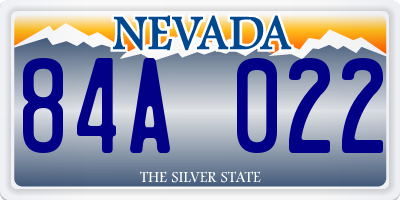 NV license plate 84A022