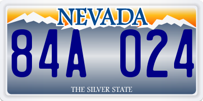 NV license plate 84A024