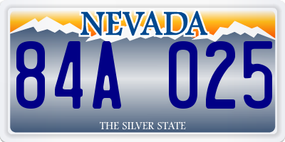 NV license plate 84A025