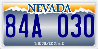 NV license plate 84A030