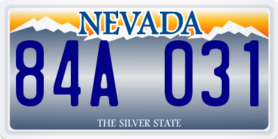NV license plate 84A031