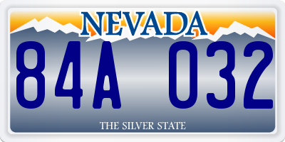 NV license plate 84A032