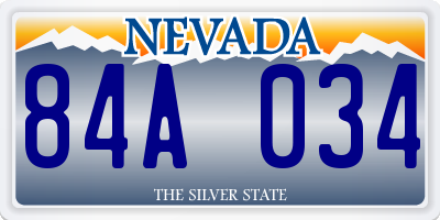 NV license plate 84A034