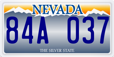 NV license plate 84A037
