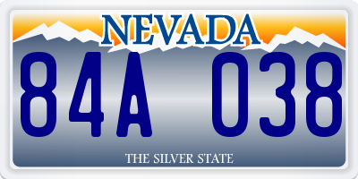 NV license plate 84A038