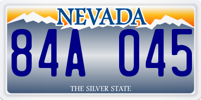 NV license plate 84A045