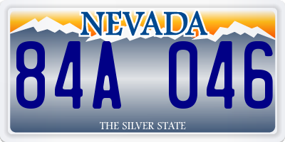 NV license plate 84A046