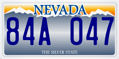 NV license plate 84A047