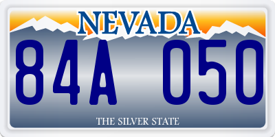 NV license plate 84A050