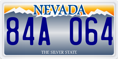 NV license plate 84A064