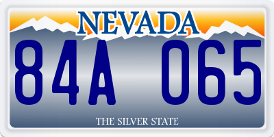 NV license plate 84A065