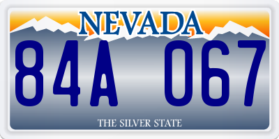 NV license plate 84A067