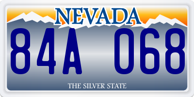 NV license plate 84A068