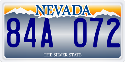 NV license plate 84A072