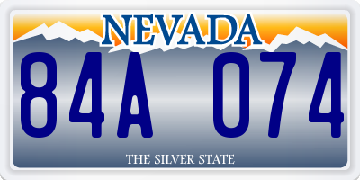 NV license plate 84A074