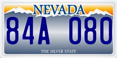 NV license plate 84A080