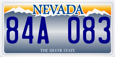 NV license plate 84A083