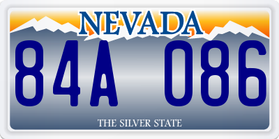 NV license plate 84A086