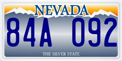 NV license plate 84A092