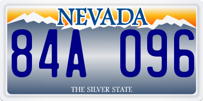 NV license plate 84A096