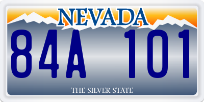 NV license plate 84A101