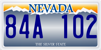 NV license plate 84A102