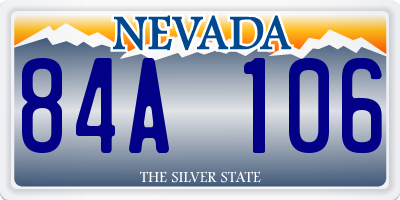 NV license plate 84A106