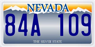 NV license plate 84A109