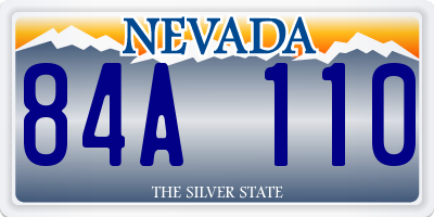 NV license plate 84A110