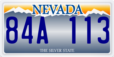 NV license plate 84A113