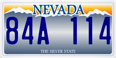 NV license plate 84A114