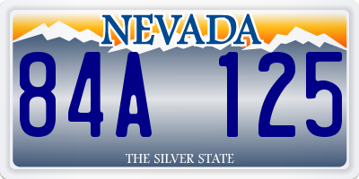 NV license plate 84A125