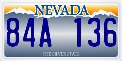 NV license plate 84A136