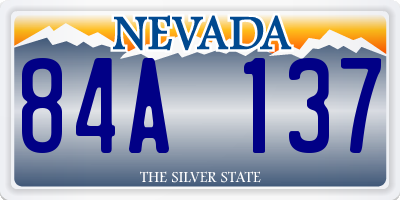 NV license plate 84A137