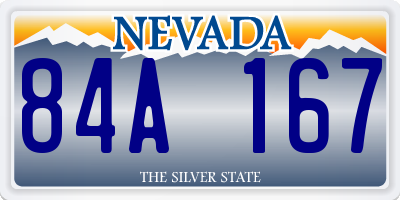 NV license plate 84A167