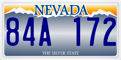 NV license plate 84A172