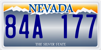 NV license plate 84A177