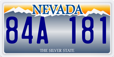 NV license plate 84A181