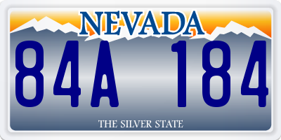 NV license plate 84A184