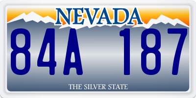 NV license plate 84A187