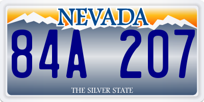 NV license plate 84A207