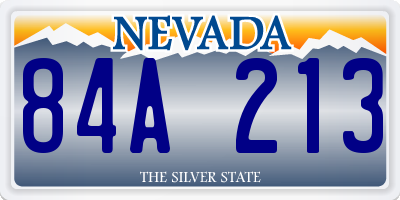 NV license plate 84A213